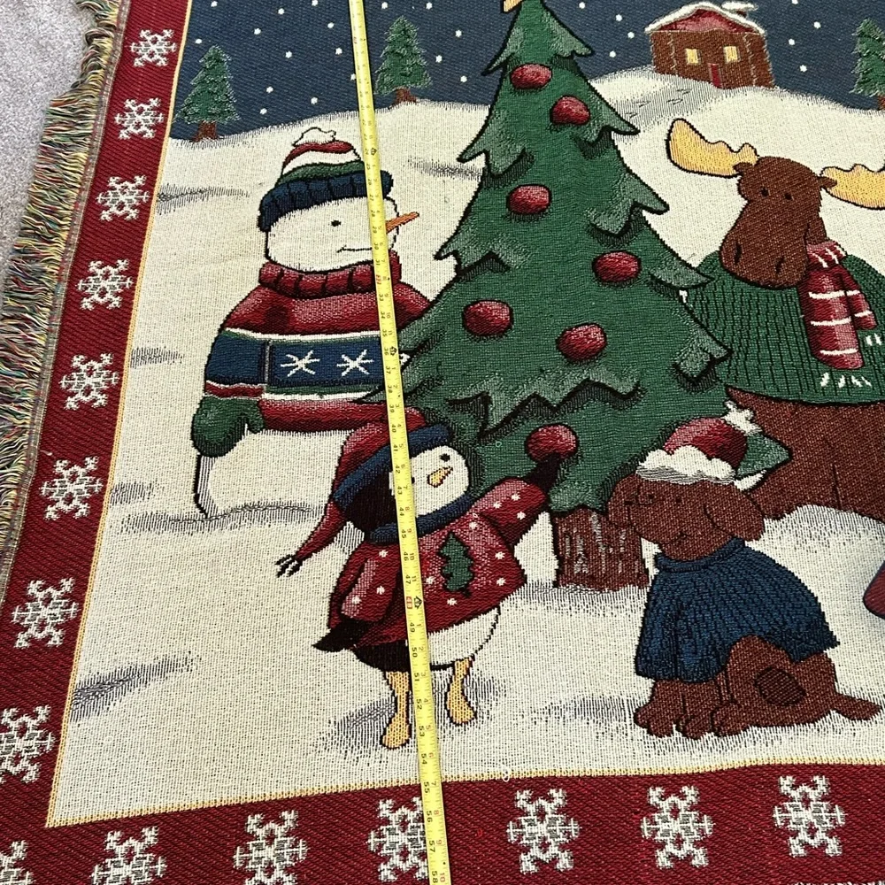 Winter Friends Matching Blanket/Tapestry Pillow Christmas Holiday Decor Flaws